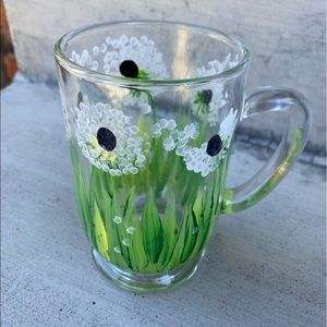 Hand-Painted Dandelion Wishes Glass Mug🌼🌱